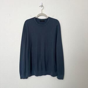 [Banana Republic] Blue Crew Neck Waffle Knit Pullover Sweater Men's Size XL Tall